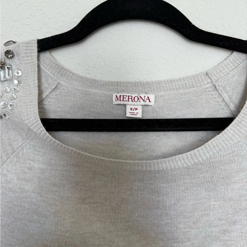 Merona Jeweled Shoulder Light Sweater - Picture 3 of 10